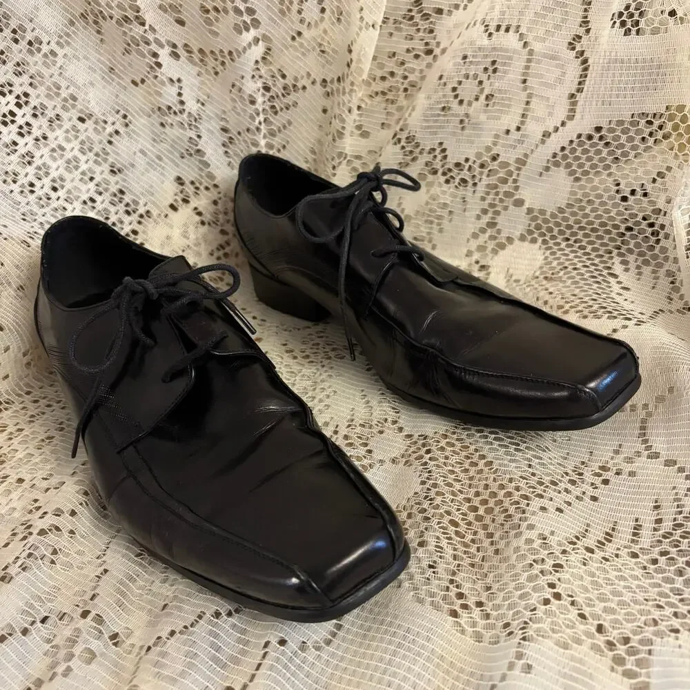 Kenneth Cole New York Men's US 9 M Black Leather Oxfords Shoes